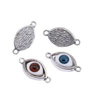 Zinc Alloy Charm Connector, with Resin, antique silver color plated, vintage & 1/1 loop, mixed colors 