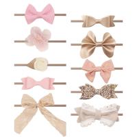 Fashion Baby Headband, Cloth, Bowknot, handmade, 10 pieces & Girl & for children, mixed colors, 90mm 