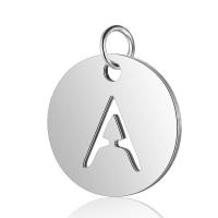 Stainless Steel Pendants, 201 Stainless Steel, Alphabet Letter, Vacuum Ion Plating, fashion jewelry & polished & letters are from A to Z & DIY & Unisex 
