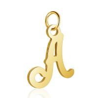 Stainless Steel Letter Pendant, 201 Stainless Steel, Alphabet Letter, Vacuum Ion Plating, fashion jewelry & letters are from A to Z & DIY & Unisex golden 