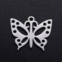 Stainless Steel Animal Pendants, 201 Stainless Steel, Butterfly, Vacuum Ion Plating, fashion jewelry & DIY & Unisex 