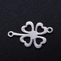 Stainless Steel Charm Connector, 201 Stainless Steel, Four Leaf Clover, Vacuum Ion Plating, fashion jewelry & DIY & Unisex 