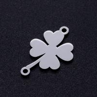 Stainless Steel Charm Connector, 201 Stainless Steel, Four Leaf Clover, Vacuum Ion Plating, fashion jewelry & DIY & Unisex 