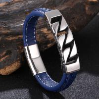 PU Leather Cord Bracelets, with 316L Stainless Steel, Animal, Vacuum Plating & for man 