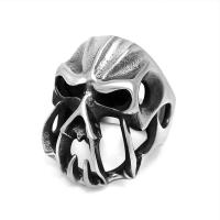 Titanium Steel Finger Ring, Skull, polished, Unisex & hollow, original color 
