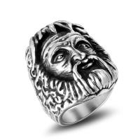 Titanium Steel Finger Ring, Face, polished, Unisex original color 