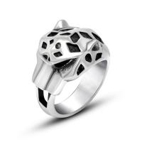 Titanium Steel Finger Ring, Leopard, polished, Unisex original color 
