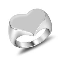 Titanium Steel Finger Ring, Heart, polished, Unisex original color 