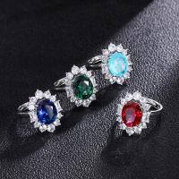 Латунное кольцо с стразами, Латунь, с Стеклянный, Женский & со стразами, Много цветов для выбора, продается PC