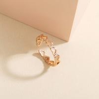 Brass Cuff Finger Ring, Adjustable & for woman & luminated, rose gold color, 17mm 