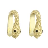 Earring Cuff and Wraps, Brass, Snake, gold color plated, fashion jewelry & micro pave cubic zirconia & for woman, golden 