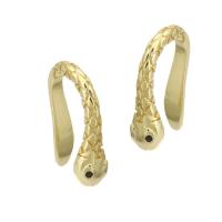 Earring Cuff and Wraps, Brass, Snake, gold color plated, fashion jewelry & micro pave cubic zirconia & for woman, golden 