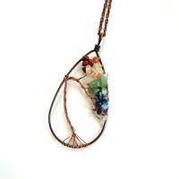 Gemstone Necklaces, Natural Stone, with Brass & Iron, Teardrop, plated & for woman Approx 20.47 Inch 