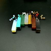 Gemstone ювелирные изделия Кулон, Природный камень, Прямоугольная форма, различные материалы для выбора & Мужская, Много цветов для выбора продается PC