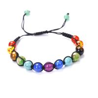 Gemstone Woven Ball Bracelets, Natural Stone, Round, Unisex 8mm Approx 8.66 Inch 