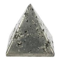 Golden Pyrite Decoration, Pyramidal, polished, Unisex, silver color, 30-40mm 