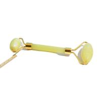 Jade Yellow Roller, with Zinc Alloy, gold color plated, Massage 