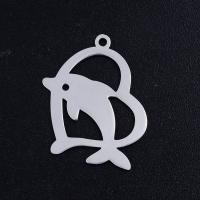 Stainless Steel Animal Pendants, 201 Stainless Steel, Dolphin, Vacuum Ion Plating, fashion jewelry & DIY & Unisex 