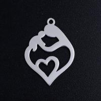 Stainless Steel Heart Pendants, 201 Stainless Steel, Vacuum Ion Plating, fashion jewelry & DIY & Unisex 