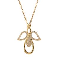 Cubic Zircon Micro Pave Brass Necklace, with 1.96inch extender chain, Virgin Mary, real gold plated, oval chain & micro pave cubic zirconia & for woman & hollow Approx 15.7 Inch 