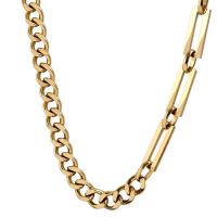 Halskette, 316 L Edelstahl, mit Verlängerungskettchen von 1.96inch, Vakuumbeschichtung, Modeschmuck & unisex, Goldfarbe, 8mm, Länge:ca. 16.5 ZollInch, verkauft von PC
