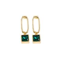 Cubic Zircon (CZ) Drop Earring, Brass, 18K gold plated, micro pave cubic zirconia & for woman 