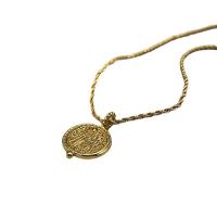 Brass Jewelry Necklace, gold color plated, for woman Approx 17.71 Inch 