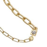 Ожерелье ручной латунные, Латунь, плакирован золотом, Женский, длина:Приблизительно 17.71 дюймовый, продается PC