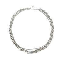 Ожерелье ручной латунные, Латунь, с 1.96 inch наполнитель цепи, Платиновое покрытие платиновым цвет, Женский, длина:Приблизительно 17.71 дюймовый, продается PC