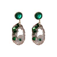 Acrylic Drop Earring, Zinc Alloy, with Acrylic, gold color plated, fashion jewelry & imitation druzy quartz & for woman 