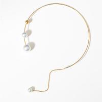 Collar , aleación de zinc, con Perlas plásticas, chapado en color dorado, Joyería & para mujer, longitud:aproximado 12.4 Inch, Vendido por UD