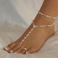 Fashion Toe Anklet, Plastic Pearl, fashion jewelry & for woman Approx 40 cm 