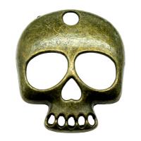 Zinc Alloy Skull Pendants, plated, vintage & Unisex 