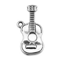 Musical Instrument Shaped Zinc Alloy Pendants, Guitar, antique silver color plated, vintage & Unisex 