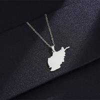 Stainless Steel Jewelry Necklace, 304 Stainless Steel, Map, Vacuum Ion Plating, fashion jewelry & Unisex .68 Inch 