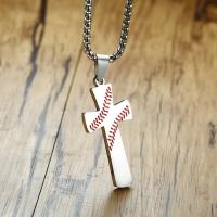 304 Stainless Steel Necklace, Cross, Vacuum Ion Plating, fashion jewelry & for man Approx 23.62 Inch 