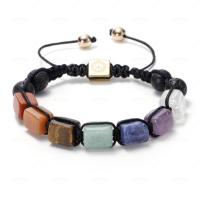Gemstone Woven Ball Bracelets, Polyester Cord, with Mixed Agate, Unisex cm 
