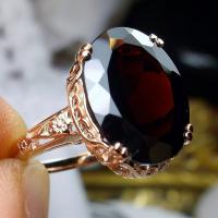 Zirkonia Messing Finger Ring, oval, Rósegold-Farbe plattiert, verschiedene Größen vorhanden & für Frau & mit kubischem Zirkonia, 10x14mm, Größe:6-10, verkauft von PC