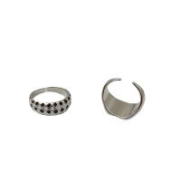 Brass Cuff Finger Ring, platinum color plated & for woman & enamel, US Ring 