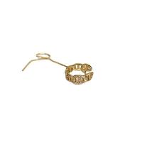 Brass Thread través Pendientes, metal, chapado en oro de 14 K, micro arcilla de zirconia cúbica & para mujer, 100mm, Vendido por UD