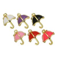 Enamel Brass Pendants, Umbrella, gold color plated Approx 3mm 
