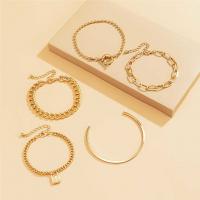 Zinc Alloy Bracelet Set, plated, 5 pieces & fashion jewelry & for woman 