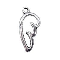 Wing Shaped Zinc Alloy Pendants, plated, silver color 