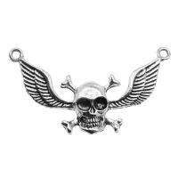 Zinc Alloy Charm Connector, Skull, plated, silver color 