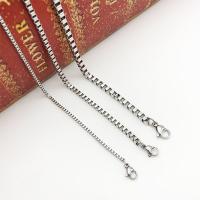 Mode Edelstahl Halskette Kette, 304 Edelstahl, Elektrolysierung, unisex & Kastenkette, Silberfarbe, verkauft von PC