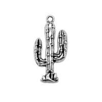 Zinc Alloy Jewelry Pendants, Opuntia Stricta, plated, silver color 