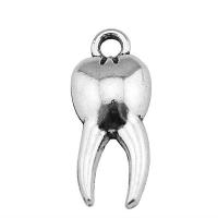 Zinc Alloy Jewelry Pendants, Tooth, plated, silver color 