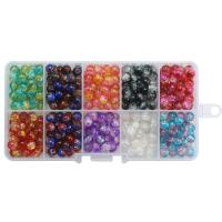 Crackle Glass Beads, stoving varnish, DIY, mixed colors, 6mm 