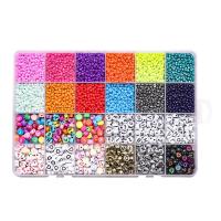 Mixed Glass Seed Beads, with Glass Seed Beads & Acrylic, stoving varnish, DIY, mixed colors, 4mm,6mm 