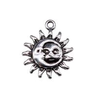 Zinc Alloy Jewelry Pendants, Sun, plated, silver color 